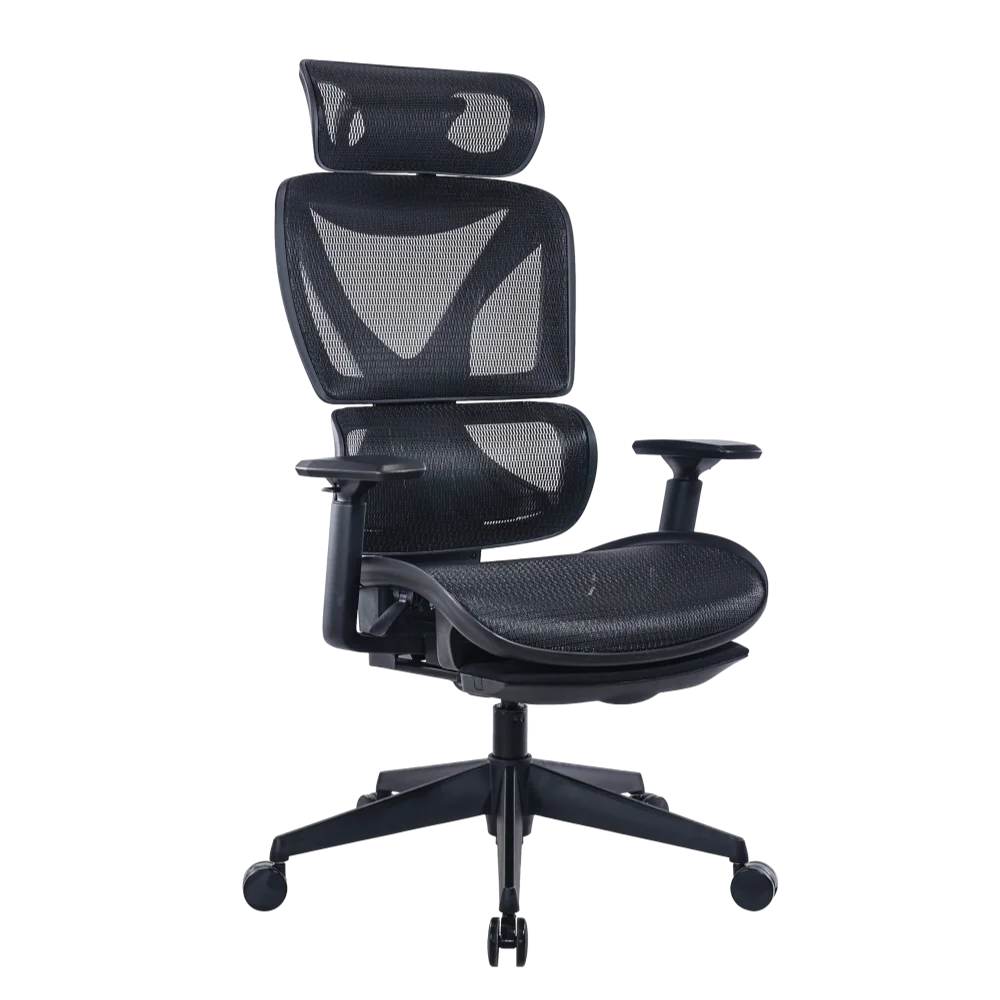 כיסא מנהלים ארגונומי בצבע שחור עם מסגרת אפורה דגם MWMS200 מבית MIRACASE 91000-002-18