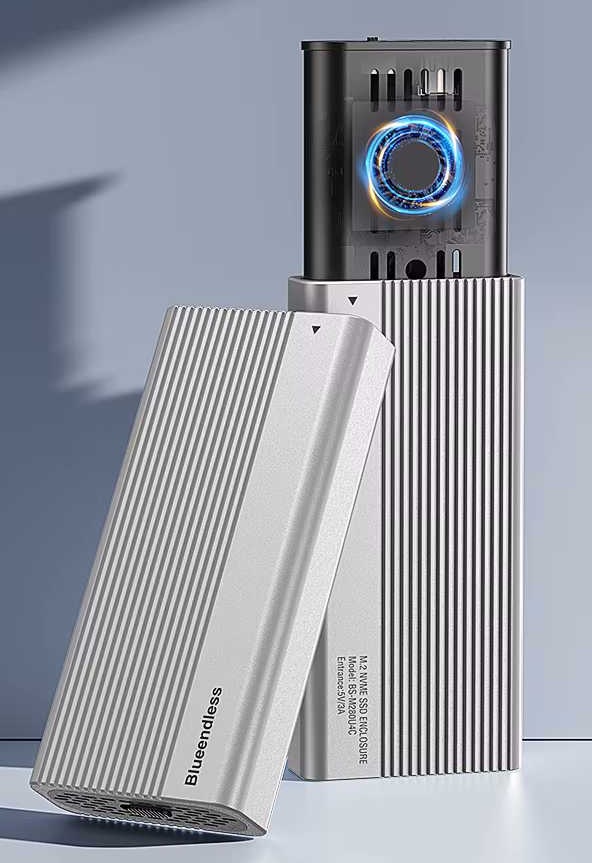 Blueendless M280U4C USB4 40Gbps M.2 NVMe SSD Enclosure with Cooling Fan PCIe 4.0 Solid State Drive Case Compatible with Thunderbolt 4/3 מארז