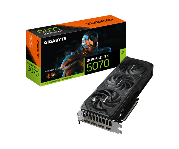 כרטיס מסך GIGABYTE GeForce GV-N5070WF3OC-12GD RTX 5070 WINDFORCE OC SFF 12GB
