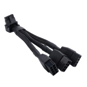 מתאם 16Pin GPU Cable to 3X 8 Pin Pcie Extension – 16AWG PCIE 5.0 90 Degree Right Angle