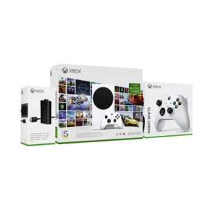 חבילת גיימינג הכוללת קונסולת XBOX SERIES S STARTER EDITION + מטען ובקר X SERIES לבן מבית XBOX  10362-000-70