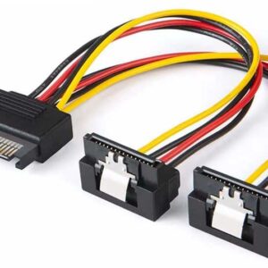90degree SATA Power Cable 15-Pin Male to 2 x 15P Female Splitter Connector Adapter כבל