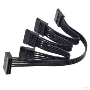 כבל 1to 4 ways 15Pin Sata Power Male to Female Extension Cable Splitter For HDD SSD – SATA Port Multiplie