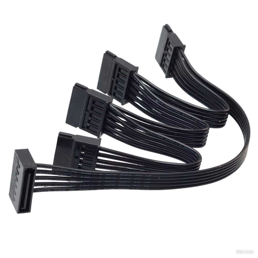 1to 4 ways 15Pin Sata Power Male to Female Extension Cable Splitter For HDD SSD – SATA Port Multiplie כבל