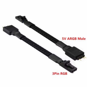 12V RGB Fan Hub to 5V 3PIN  ARGB Male Adapter Cable for RGB Hub Lighting Node Core for Corsair