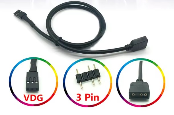 Adapter Cable for Gigabyte RGB 5V 3 Pin VDG to Normal 3 Pin Conversion Line Connector