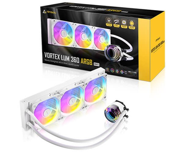 קירור נוזלי משולש לבן ANTEC VORTEX LUM 360 WHITE ARGB  0-761345-40056-5 280W TDP