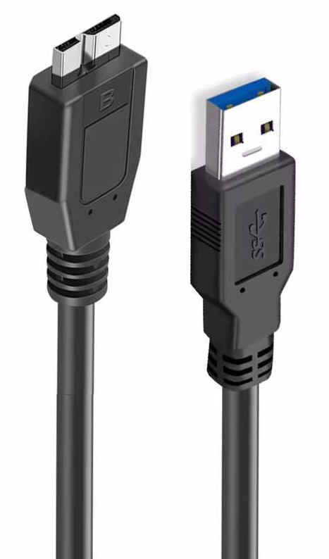 USB  3.0 A to Micro B Device male Cable 0.45M  כבל