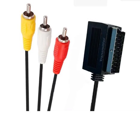 SCART to 3 RCA  BI-directional Cable כבל