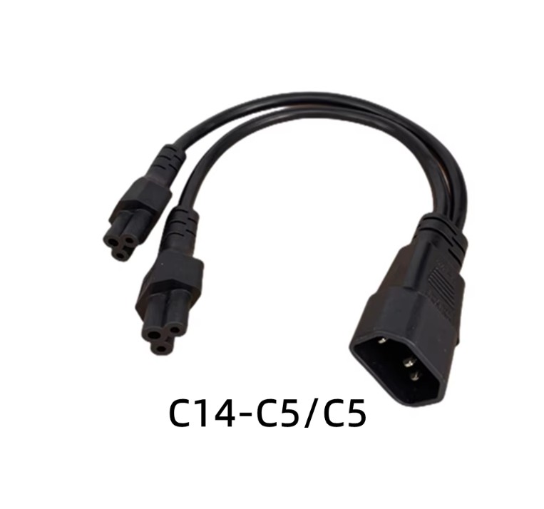 C14 Female TO  C5 X2  Y Type Splitter  ADAPTER CABLE