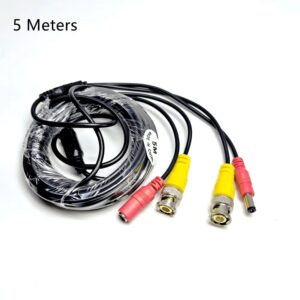 5M Cable For  CCTV DVR  System  BNC Video Cable + DC Power  Cable