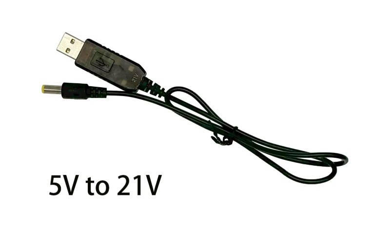 5V to 21V boost cable 21V battery dedicated charging cable DC interface USB